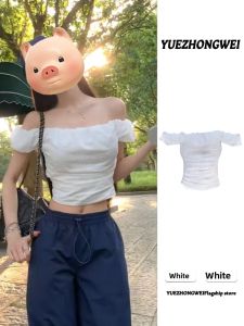 YUEZHONGWEI | Off-shoulder Lace Hollow T-shirt