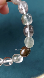 Vòng tay đá Thạch Anh Ưu Linh tự nhiên hạt lu bo tròn size 9x10 li phong cách cá tính thời trang không kén mệnh | Hoa Minh Gem