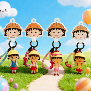Bandai | New Chibi Maruko-Chan Cute Cartoon Series Toys Keychain Bag Chain Hanging Cute Car Keychain A Birthday Gift For Girls