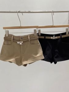 Retro Hong Kong Style Casual Shorts Womens Autumn Winter New High Waist Butt Lifting Korean Version Slimming Workwear Boots Pants