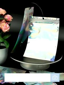30/50pcs Laser Holographic Resealable OPP Bags Jewelry Retail Pouches Gift Packaging Bags Christmas