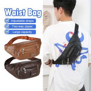 Leather Waterproof Waist Bag Fanny Pack Shoulder Chest Cross Body Bag Belt bag