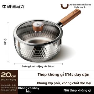 DUMIK | Nồi Shabu-Shabu Thép Không Gỉ 316L Không Phủ