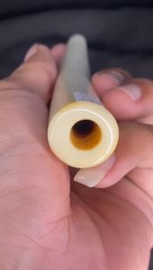 Pipa GG Asli Lokal Panjang 14cm Model Pucuk Bahan Merah Bening