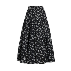 🦋 VEVE Korean Style Floral White Maxi Skirt Summer Casual Vacation Long Skirt