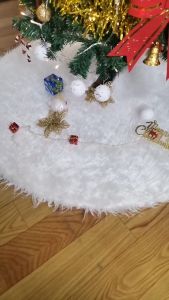 Alas Cover Pohon Natal Mewah Warna Putih Rok Pohon Natal