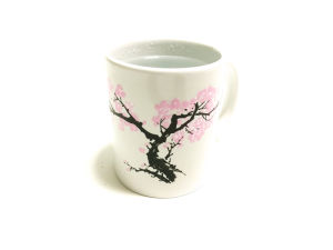 แก้วมugs ลายดอกไม้สามเพลงเปลี่ยนสีเมื่อได้รับความร้อน สไตล์น้ำหมึกสีขาวบริสุทธิ์ เท่ๆ หรูหรา ของขวัญวันเกิดระดับไฮเอนด์