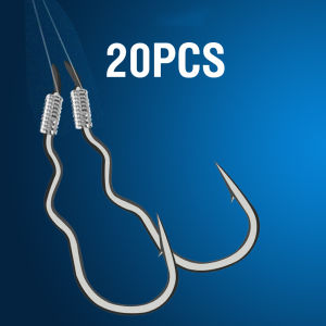 20Pcs High Carbon Steel Fishing Hook 1#-10# Automatic Flip Worm Hook Sharp Barb Fishhook Fishing Tackle Three-bend Anti-skid for Crucian Carp.