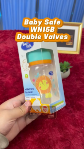 Baby Safe WN15B Bottle with Double Valves 250ml Botol Susu Bayi Wide NeckSkin Feel Nipple