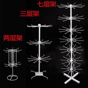 Multi-Layer Rotating Stand round Hook Jewelry Display Rack Mobile Floor Mounted Small Accessory Premium Shop Rack