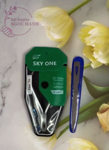 Kềm cắt da máng vuông nhám bạc mài 2 lần kìm nhặt da chết đều mũi bắt da D-506v Sky One dụng cụ làm nail đồ làm nail cho thợ nail