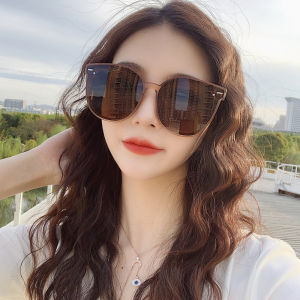 Tortoise Shell Colored Polarized UV Protection Sunglasses for Women Elegant Large Face Slimming Style Fashionable Sun Glasses
