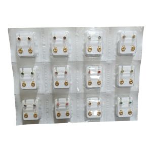 Caflon Ear Piercing Earrings BEZEL Birthstone 12s