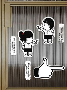 YINMO | Creative Door Bell Sign with Finger Sticker and Access Control Switch