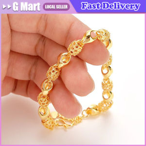 Alluvial Gold Color Bracelet for Men Women Wedding Engagement Jewelry Luxury 20-23cm Chain Bracelet Fine Jewelry Gifts