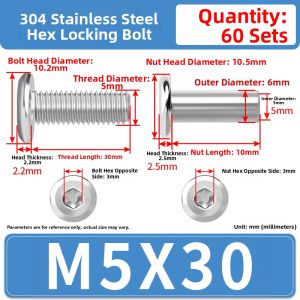 JINJUNTAI | 304 Stainless Steel Edge Beveled Lock Bolts And Studs