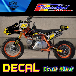 Sticker Decal untuk Motor Cross Mini Trail MC58 RXK Full Body Motif Gold Terbaru
