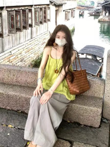 ZHILU | Dopamine Style Summer New Design Spaghetti Strap Top
