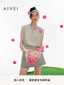 Aivei Golf Series 2025 Summer Casual Sporty Shapeless Sleeveless Top Womens Fashion Straight Cut Comfortable Polyester Blend