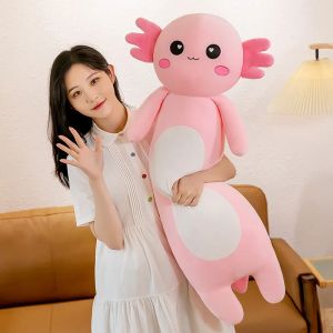 Cute Large Size Axolotl Plush Doll Pink Salamander Throw Pillow Plushie Toy Stuffed Animal Doll Valentines Day Gift Home Decor
