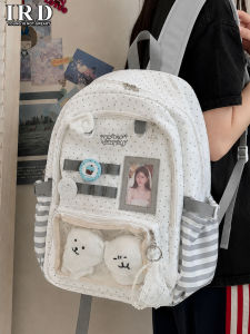 IRD | Lightweight Dots Pattern Girls Backpack for Junior High Ins Style Can Hold Small Cards