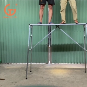 Giàn giáo di động đa năng - giàn giáo gấp gọn thông minh cao 1m55 - 1m83 tùy chỉnh mặt đứng 160x36cm nặng 15 - 22kg chắc chắn