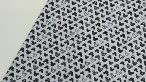 Charlie fabric ผ้าคอตตอนลายมิกกี้สีเทา ขนาด1.50ม. ลายคมชัด สีสดสวยคุณภาพดีใส่สบายมีของส่งไวผ้าลายน่ารักผ้าหลาผ้ามัสลิน