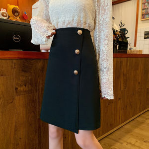 High Waist Midi Skirt Asymmetrical A-Line for Women plus Size Korean Style Spring Summer Slimming Half-length Skirts