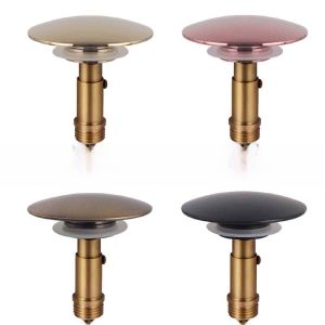 Full Copper Jump Black Blue Bronze Gold Faucet Glass Basin Washing Basin Drain Cover Antique Style Bathroom Accessories