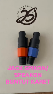 1 BUAH JACK SPEAKON BUNTUT KARET DENGAN KUNCI KARET NL4FC JACK MALE SPIKON NEUTRIK BUNTUT KARET ups stabilizer AUDIO AMPLIFIER