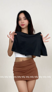 KILY.PH Casual Side-Slit Skort Highwaist Mini-Skirt with Inner Short for Women 19A0070
