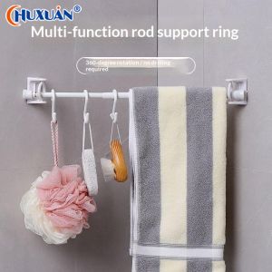 Q 2 PCS Self Adhesive Curtain Rod Bracket 360 Degree Rotation Strong Adhesion For Bathroom Kitchen Bedroom Window