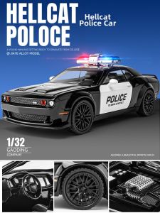 CHEZHI | Sound and Light Propulsion Police Car Model 1:32