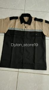 Baju safety pendek kombinasi /seragam kerja/kemeja proyek atasan lengan pendek