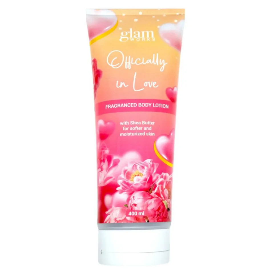 Glam Works Fragrances body Lotion 400ml Body Lotion Cucumber,  Raspberry Splash, Sweet Pea kiss, Official In love, Vanilla Crush
