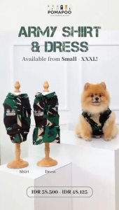 POMAPOO - Baju Kucing dan Baju Anjing Army Shirt & Dress