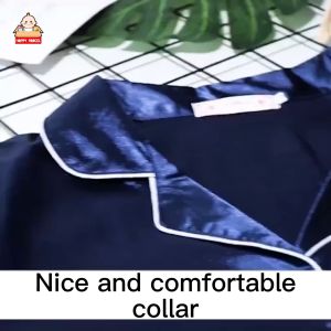 [M-5XL]Baju Tidur Wanita Silk Satin Lengan Panjang Pajamas Plus Size Baju Tidur Perempuan Dewasa Pyjamas Women Nightwear