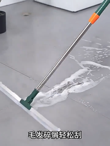 3 in 1 Long-Handle Magic Silicone Squeegee Broom with 180° Rotating Head Wet & Dry Floor Wiper for Household  Bathroom