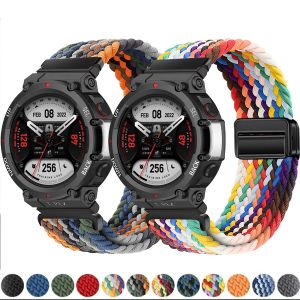 Magnetic Folding Buckle Nylon Strap for T-Rex3 Braided Weaving Elastic Bracelet for Amazfit T-Rex / T-Rex 2Ultra Smartwatch Band