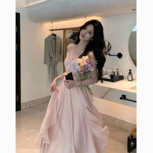 ชุดราตรีคอฮอลเตอร์ยาวหรูหราสำหรับงานแต่งงาน ชุดราตรีเซ็กซี่เอวสูง แขนกุด สีสันสดใส ชุดราตรีผู้หญิง