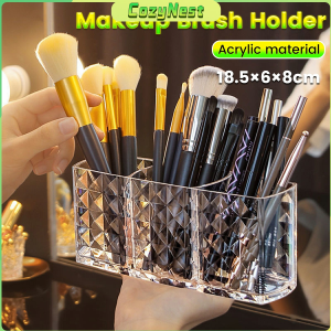 C.N. Makeup Brush Storage Bucket Transparent Acrylic Brush Box Pencil Holder Table Organizer