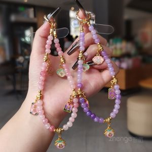 Handmade Premium Mobile Phone Chain for Women Short Style Outdoor Travel Anti-Loss Handheld Strap Camera Bracelet Double Domain