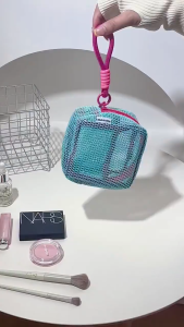 Colorful Mesh Zipper Bags Lightweight Visibility Travel Toiletry Pockets Mini Makeup Pouch Girls