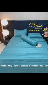 💎MÃ MÀU MỚI💎 Bộ Chăn Ga Gối Cotton Khách Sạn Sọc 3F Sang Trọng Vỏ Gối Ôm Khóa Kéo _ Nemtot Bedding