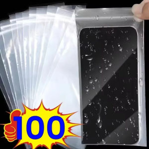 100pcs Waterproof Phone Bags Transparent Self-Sealing Disposable Protective Bag for Universal Mobile Phones Sundries Organizer