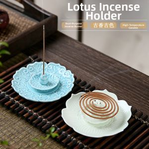 Chinese Ceramic Lotus Incense Burner