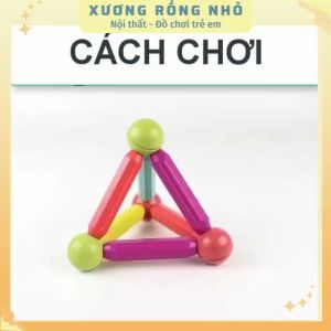Bộ Xếp hình nam châm 64 chi tiết đồ chơi xếp hình phát triển trí thông minh cho bé