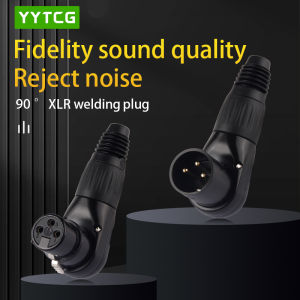 XLR Connector 3pin XLR Microphone MIC Male Plug Female Jack Adapter 90 Degree Wire Connector for Speaker Systems