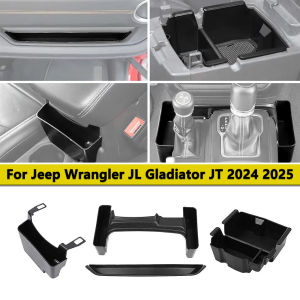 Center Console Armrest Box Storage Tray Front Passenger Handle Organizer for Jeep Wrangler JL 4XE JT 2024-2026 Accessories