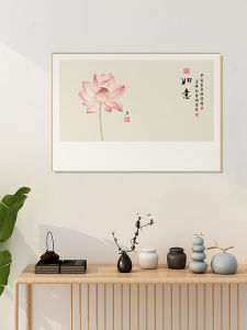 New Chinese Style Restaurant Decorative Painting Lotus Flower Zen Wall Art Living Room Dining Room Study Tea Room Background Wall Hanging Art